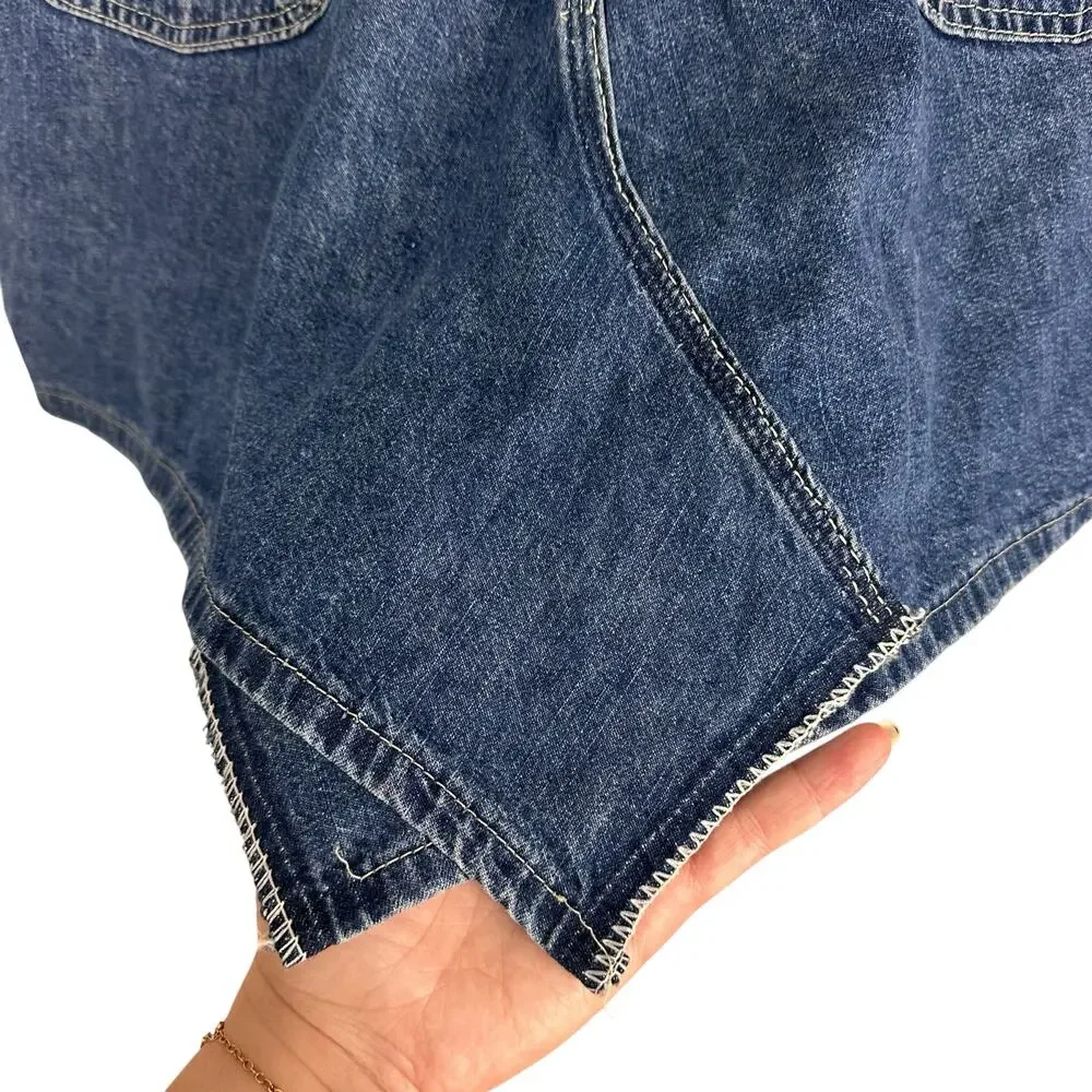 Vintage 90s Riders Ridig Medium Wash Denim Asymmetric Skirt Sz 34 Waist